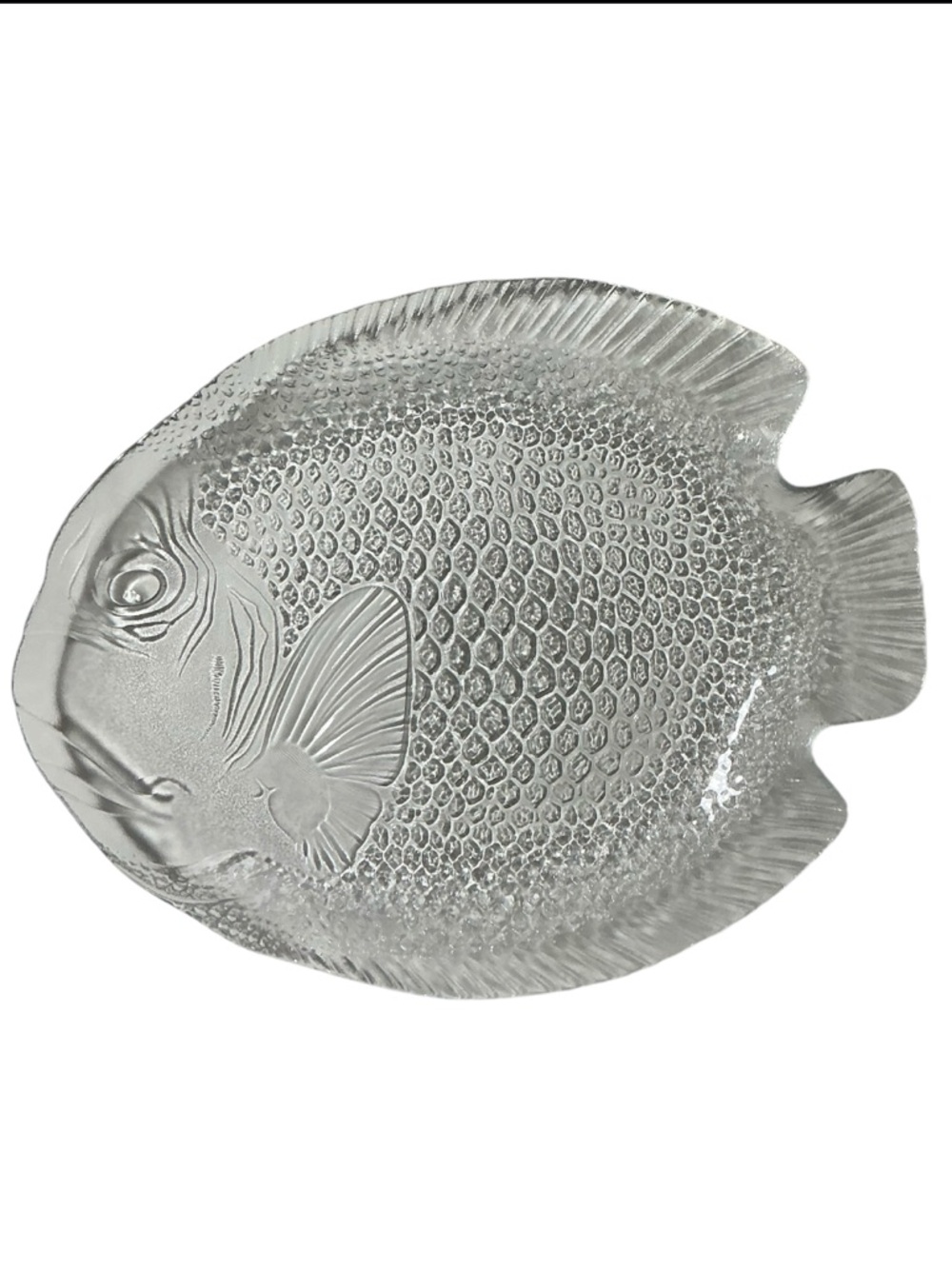 Clear Glass Fish-Shaped Serving Platter